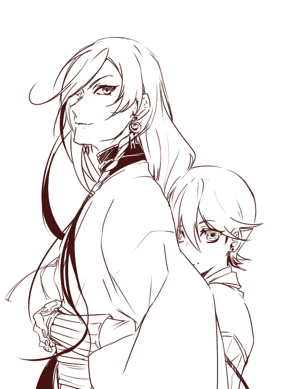 izumi-no-kami kanesada and horikawa kunihiro (touken ranbu) drawn by zuwai_kani