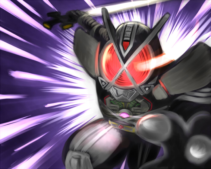 kamen rider kaixa (kamen rider and 1 more) drawn by 1dora
