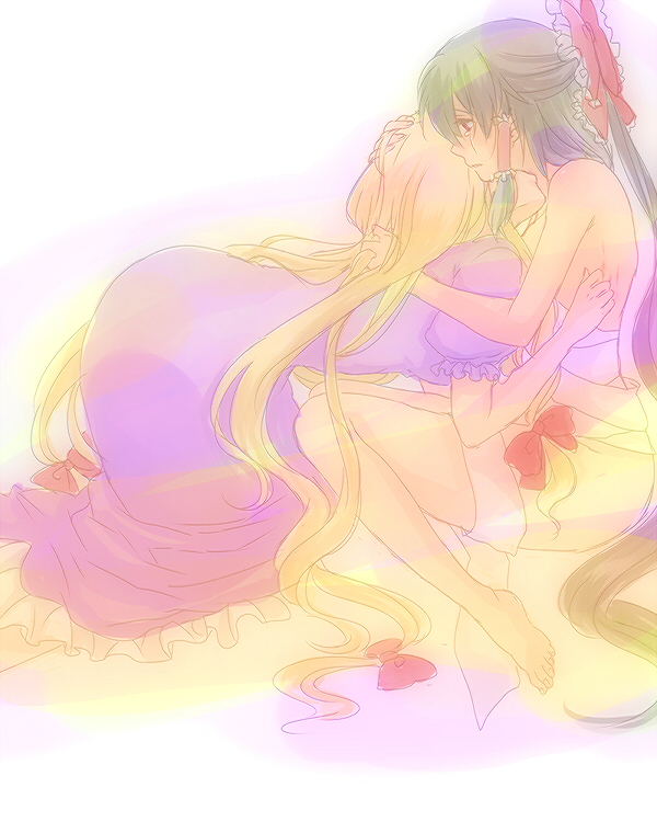 hakurei reimu and yakumo yukari (touhou) drawn by nugaa