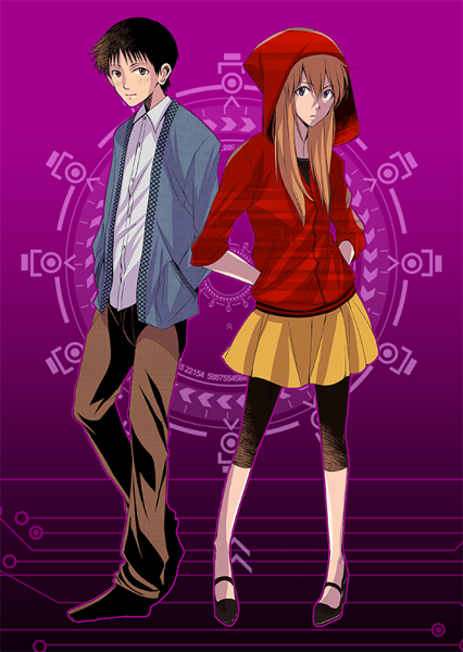 souryuu asuka langley and ikari shinji (neon genesis evangelion) drawn by amelie