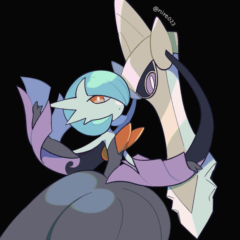 gardevoir, mega gardevoir, and aegislash (pokemon) drawn by ni_re