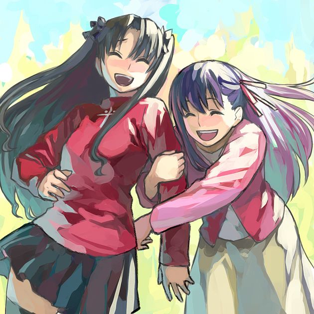 tohsaka rin and matou sakura (fate and 1 more) drawn by b_suke