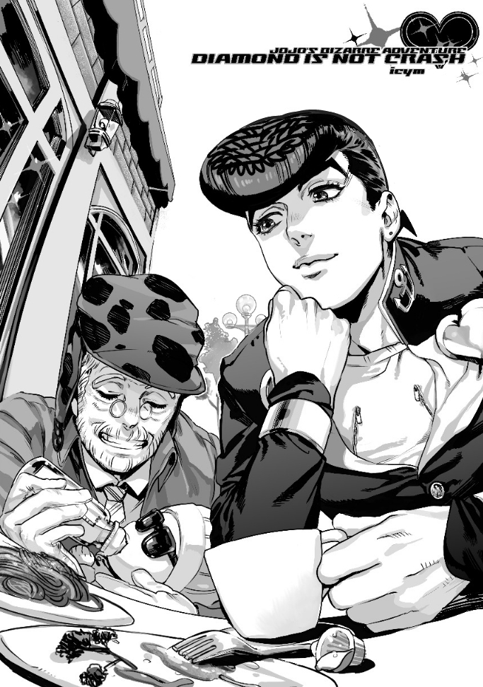 joseph joestar, higashikata josuke, and shizuka joestar (jojo no kimyou na bouken and 1 more) drawn by icym