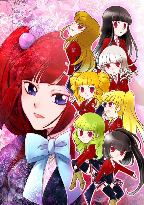 ushiromiya ange, mammon, lucifer, asmodeus, beelzebub, and 3 more (umineko no naku koro ni) drawn by kazuko_(aozora)