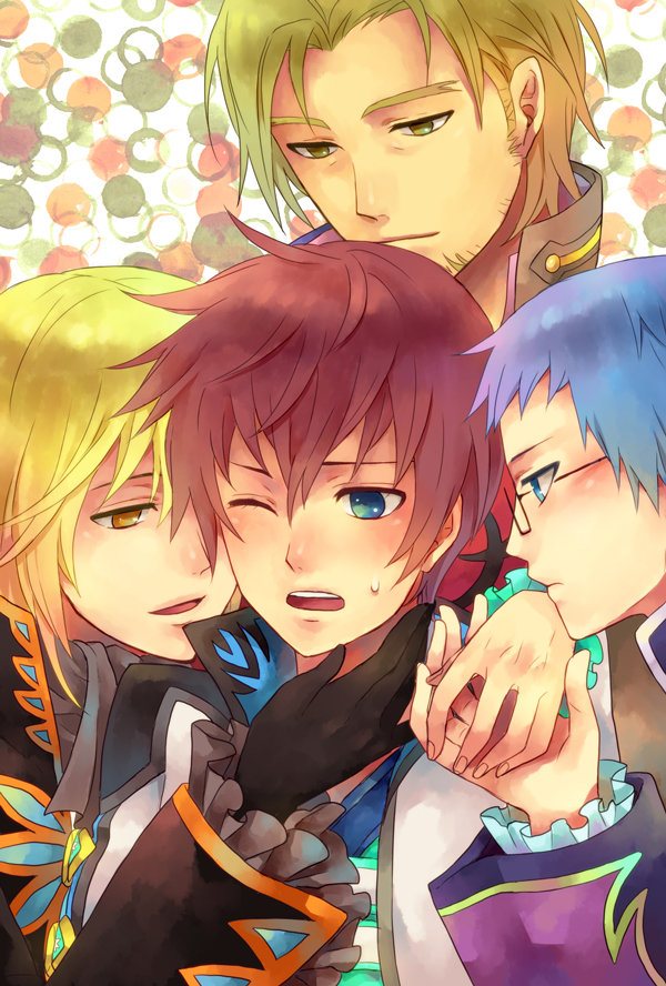 asbel lhant, hubert ozwell, richard, and malik caesars (tales of and 1 more) drawn by akke