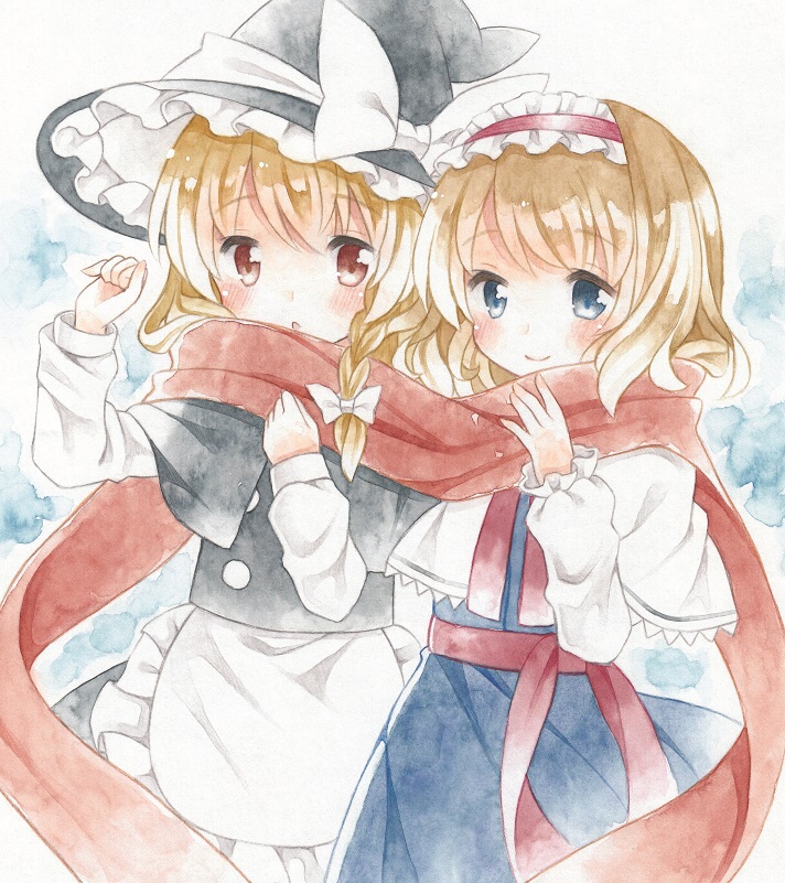 kirisame marisa and alice margatroid (touhou) drawn by kagome_f