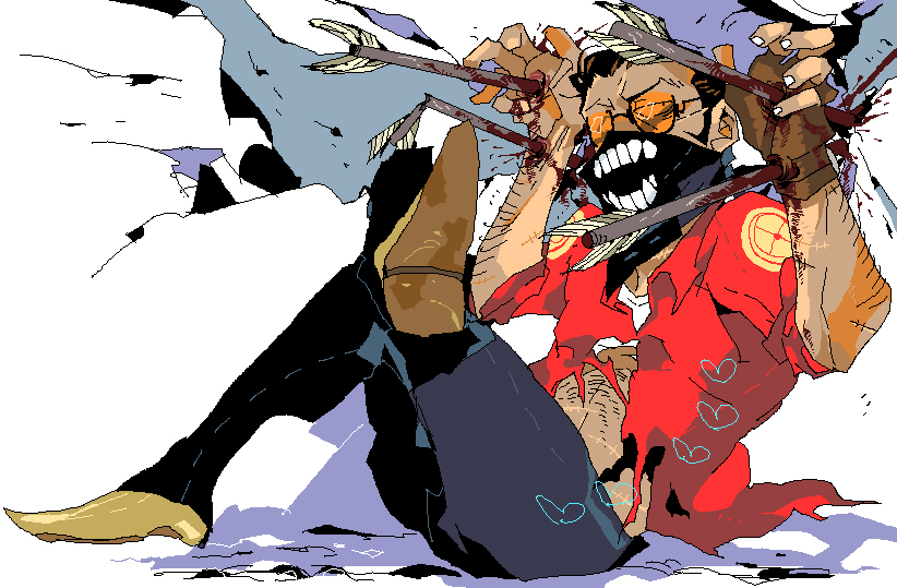 sniper and red sniper (team fortress 2) drawn by 22_(tak_ja)