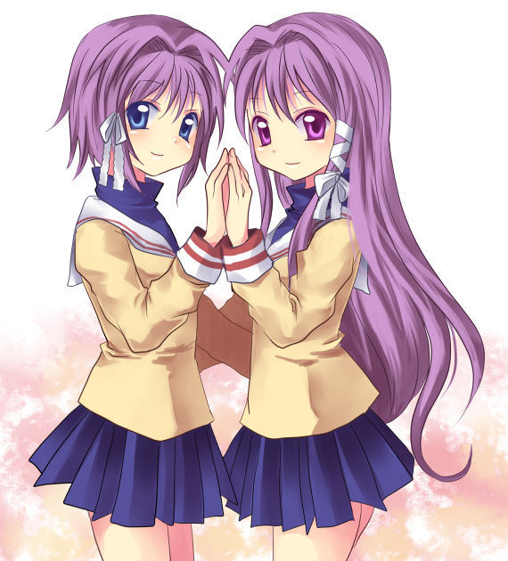 fujibayashi kyou and fujibayashi ryou (clannad) drawn by subaru_(yachika)