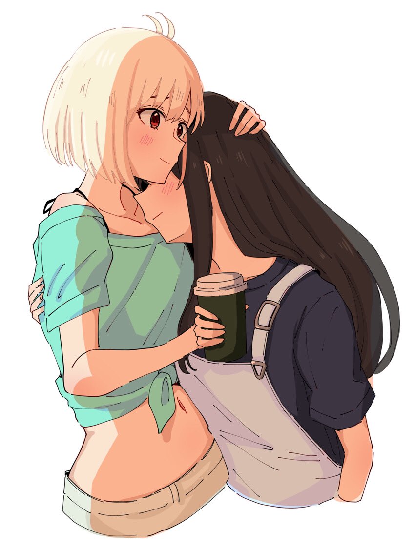 nishikigi chisato and inoue takina (lycoris recoil) drawn by futaba_(rei-futaba)