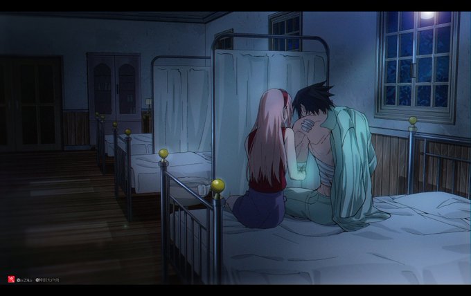 haruno sakura and uchiha sasuke (naruto and 1 more) drawn by niku_(ni23ku)