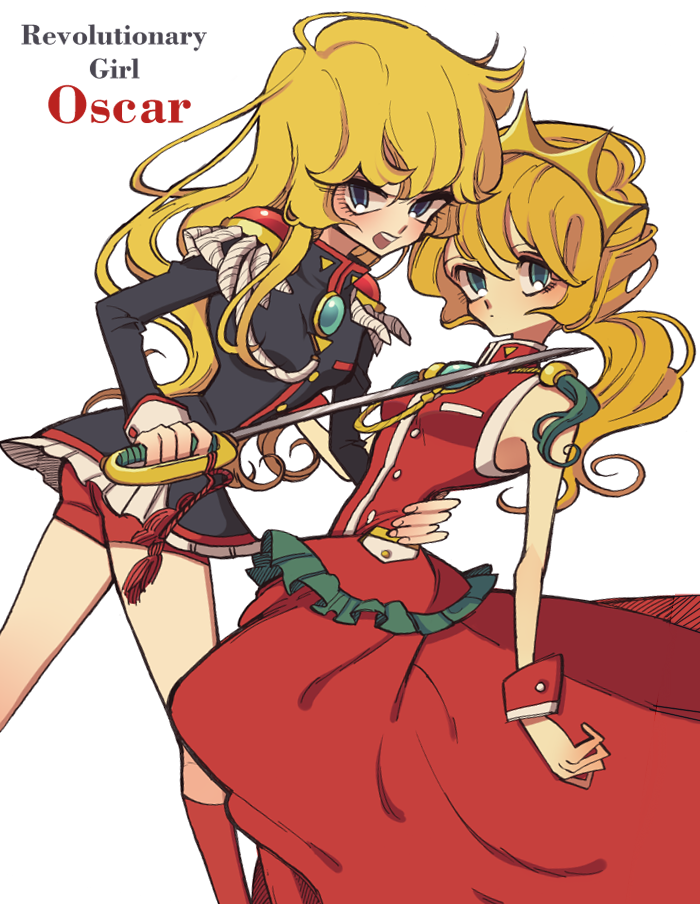 tenjou utena, himemiya anthy, oscar francois de jarjayes, and rosalie lamorliere (shoujo kakumei utena and 1 more) drawn by meremero
