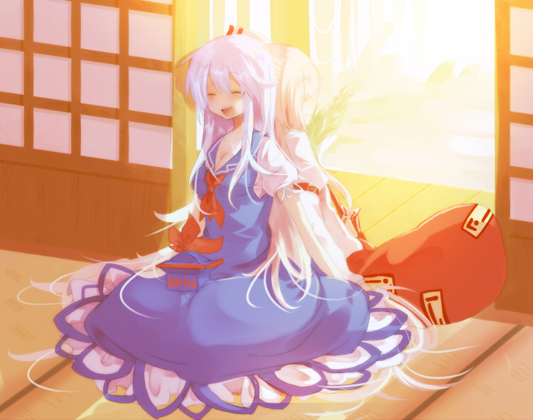 fujiwara no mokou and kamishirasawa keine (touhou) drawn by nochita_shin