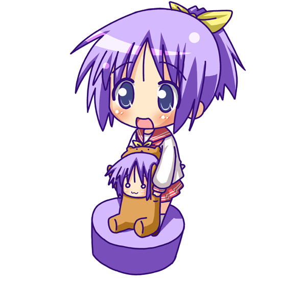 hiiragi tsukasa, capybara-san, and bear tsukasa (lucky star) drawn by minami_(colorful_palette)
