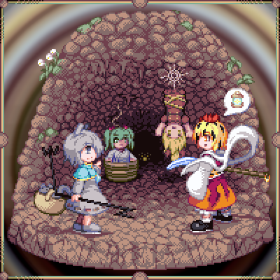 nazrin, toramaru shou, kurodani yamame, and kisume (touhou) drawn by kisasage_kouta