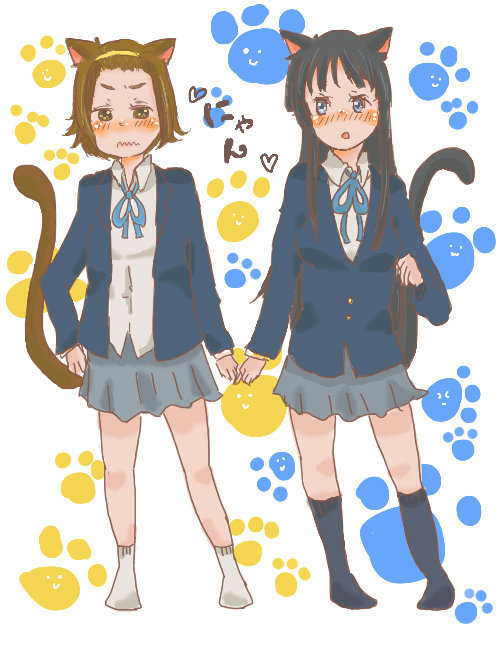 akiyama mio and tainaka ritsu (k-on!) drawn by pote4_(545413)