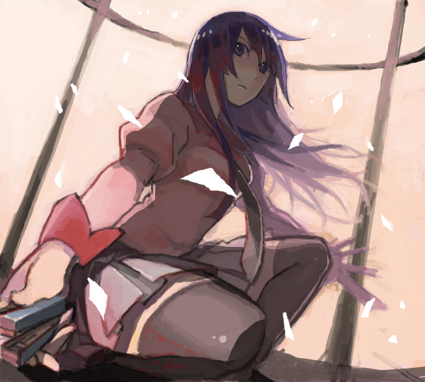 senjougahara hitagi (monogatari and 1 more) drawn by sarai
