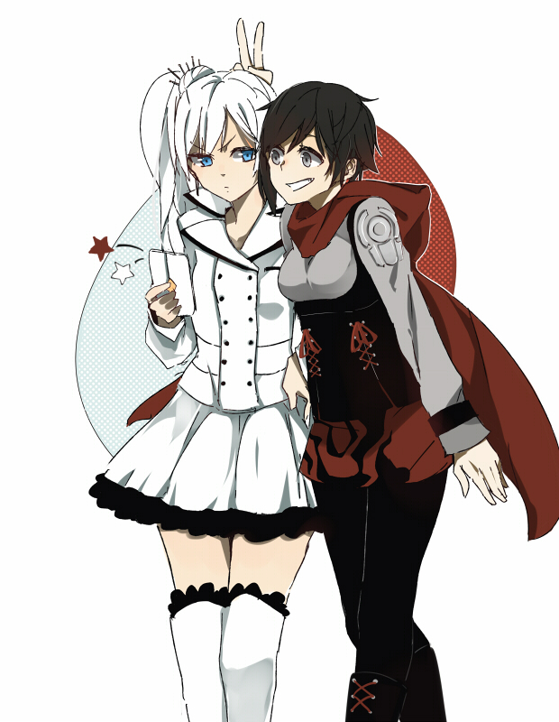ruby rose and weiss schnee (rwby) drawn by esu_(transc)