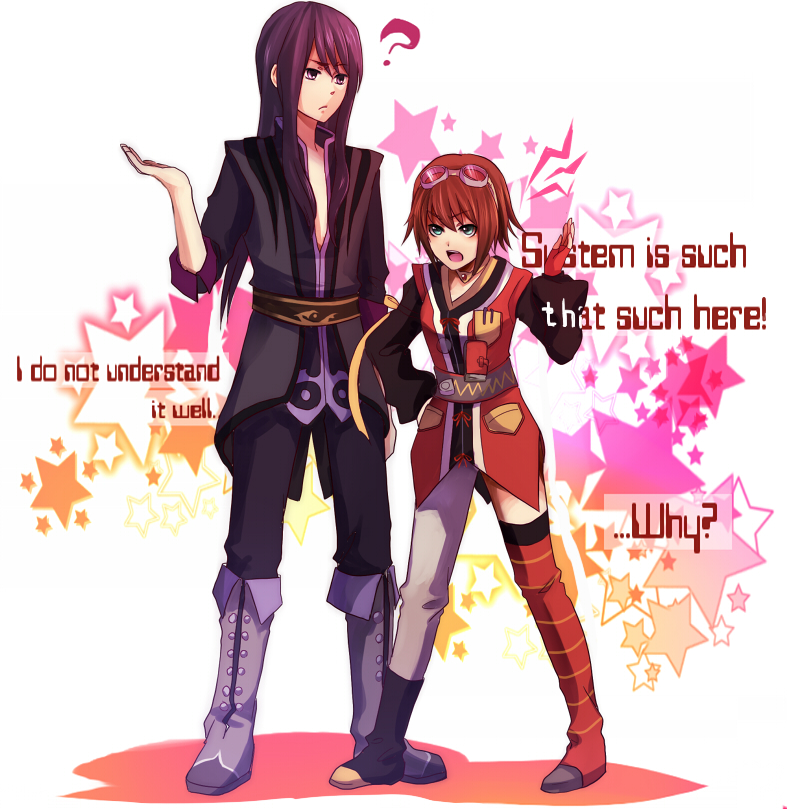 yuri lowell and rita mordio (tales of and 1 more) drawn by nishikawa_(fe)