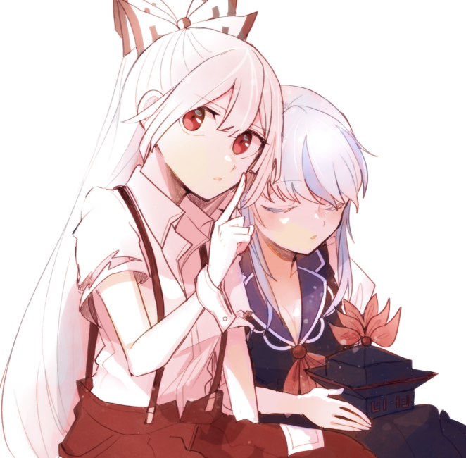 fujiwara no mokou and kamishirasawa keine (touhou) drawn by itomugi-kun