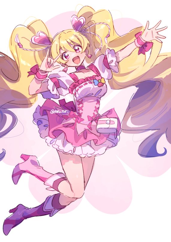 momozono love and cure peach (precure and 1 more) drawn by serizawa_serizane