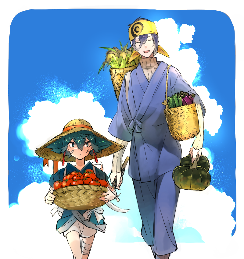 mikazuki munechika and sayo samonji (touken ranbu) drawn by nazuna_higurasi