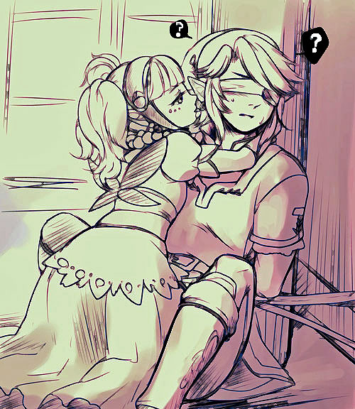 link and agitha (the legend of zelda and 1 more) drawn by suzuno_(kazahanasu)