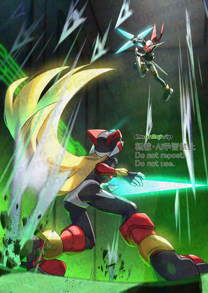 zero, zero(z), and hidden phantom (mega man and 2 more) drawn by yamanashi_taiki