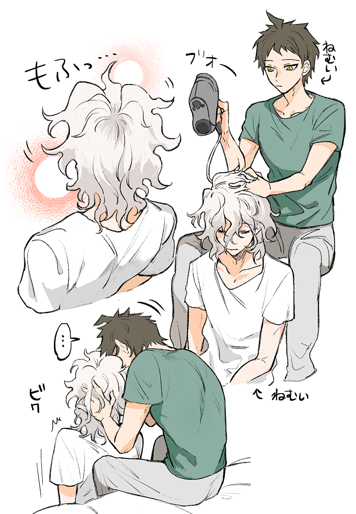 komaeda nagito and hinata hajime (danganronpa and 1 more) drawn by yukari_(y_u_k_ari)