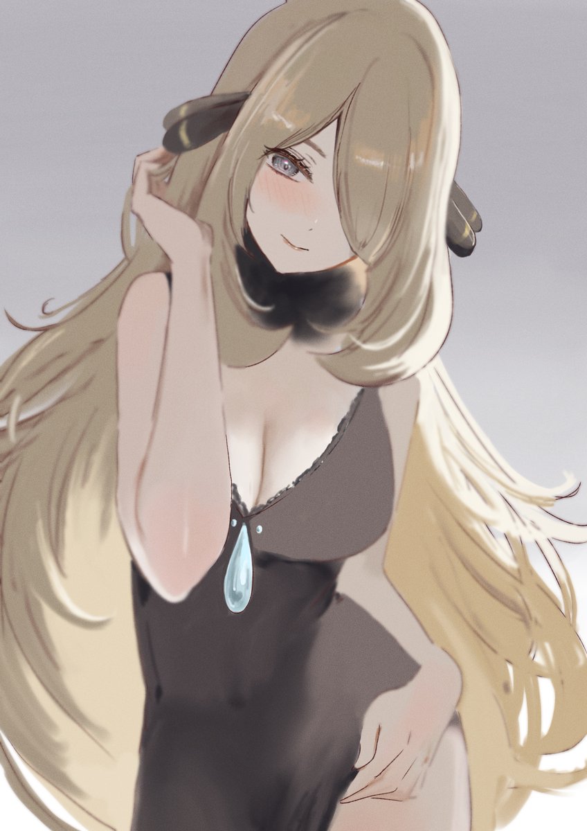 cynthia (pokemon and 1 more) drawn by ringosan2329