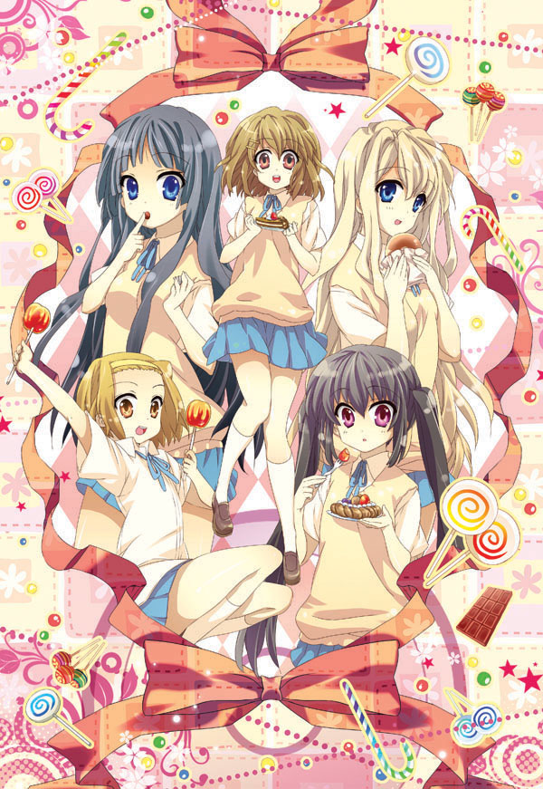 akiyama mio, nakano azusa, hirasawa yui, tainaka ritsu, and kotobuki tsumugi (k-on!) drawn by e-nya