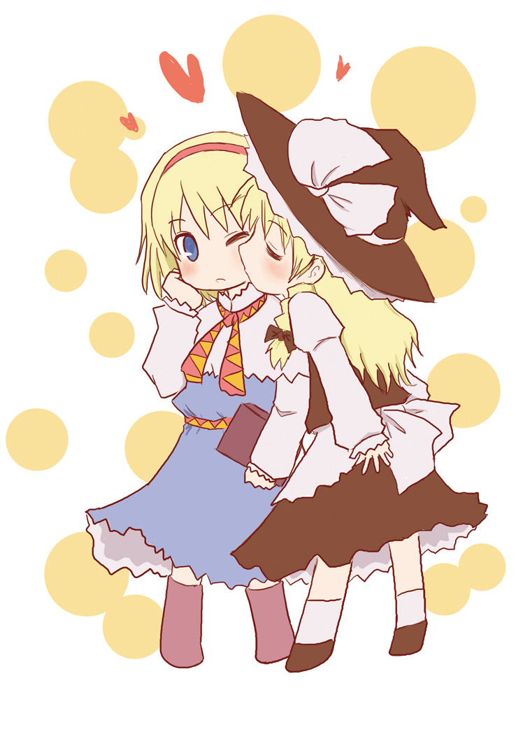 kirisame marisa and alice margatroid (touhou) drawn by mugi_(banban53)
