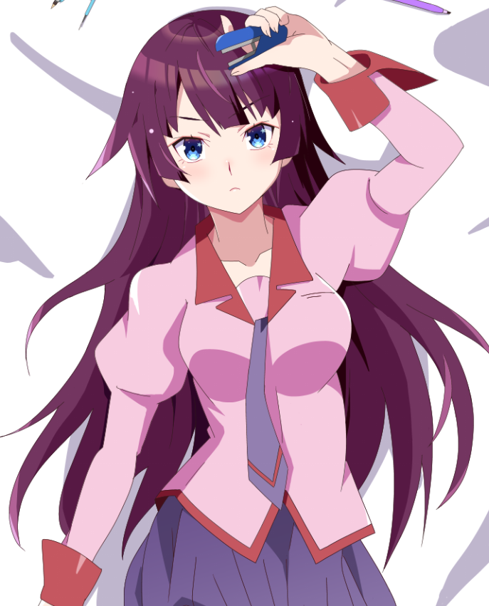 senjougahara hitagi (monogatari and 1 more) drawn by fooring