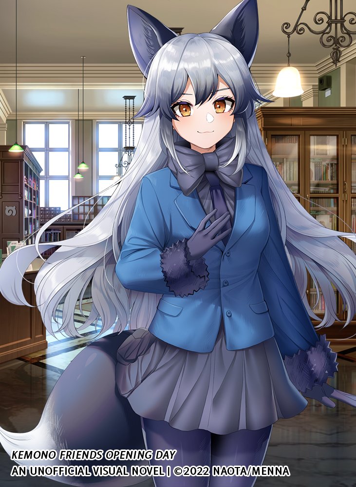 silver fox (kemono friends and 1 more) drawn by menna_(0012)