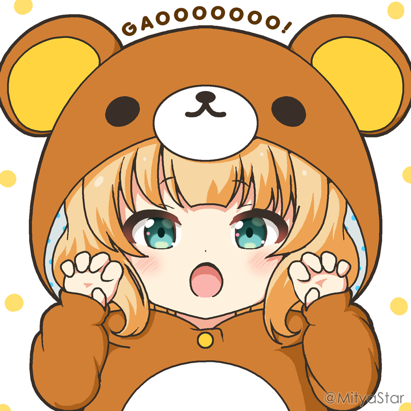 kirima syaro and rilakkuma (gochuumon wa usagi desu ka? and 1 more) drawn by mitya