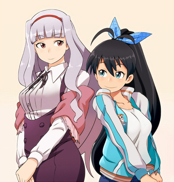 shijou takane and ganaha hibiki (idolmaster) drawn by go-gyan-sun