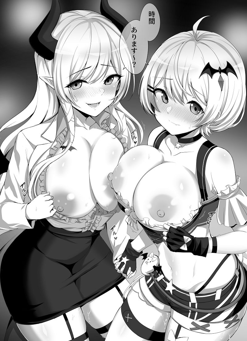 yuzuki choco and yozora mel (hololive) drawn by mp150_plus