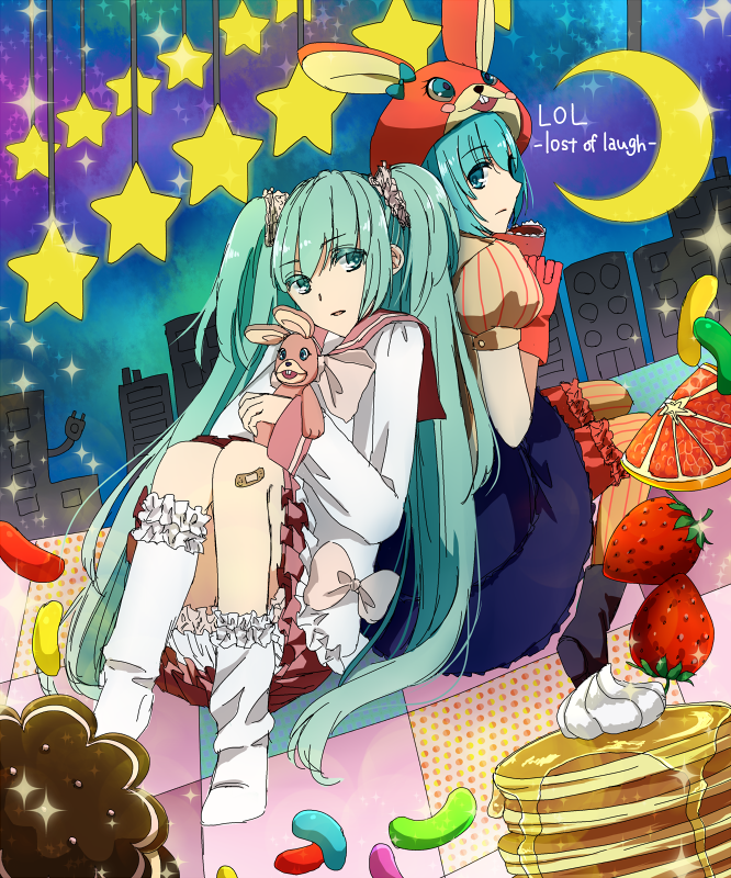 hatsune miku (vocaloid and 1 more) drawn by yuina_(artist)