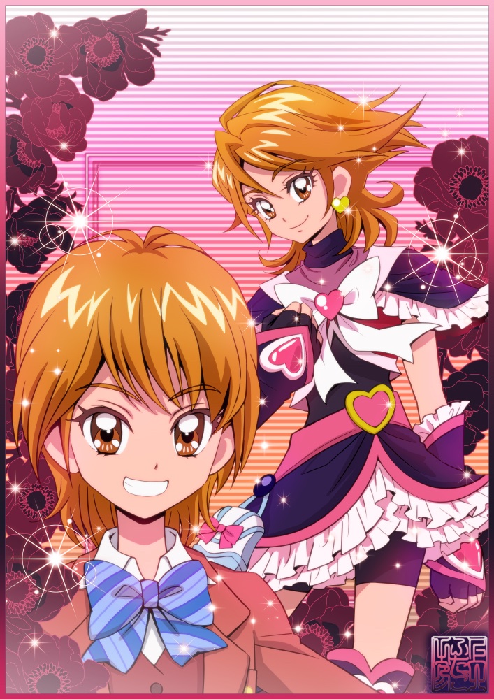 misumi nagisa and cure black (precure and 2 more) drawn by kamikita_futago