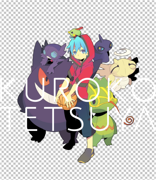gengar, sableye, kuroko tetsuya, xatu, shuppet, and 2 more (pokemon and 1 more) drawn by azuma_seiji
