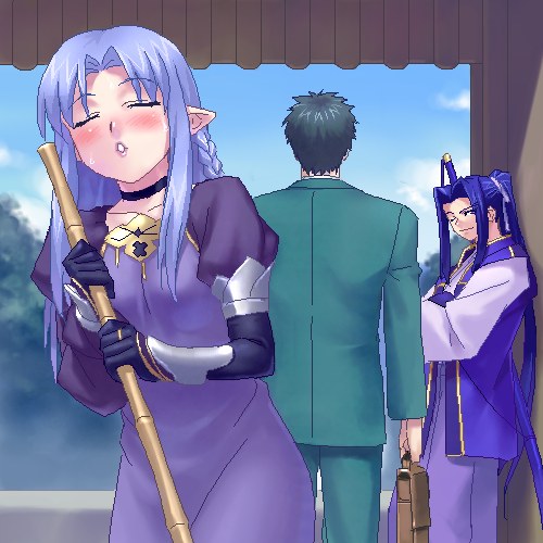 medea, sasaki kojirou, and kuzuki souichirou (fate and 1 more) drawn by zen_(kamuro)
