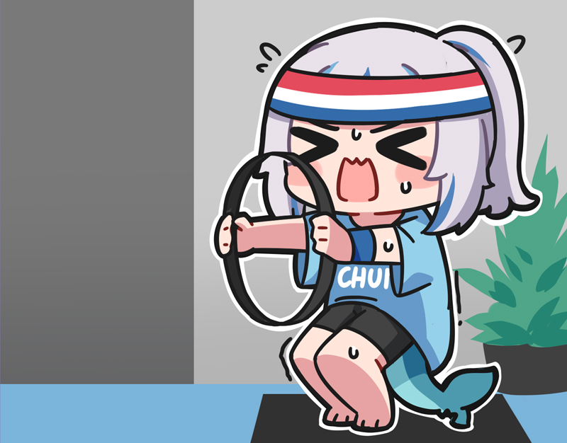 gawr gura (hololive and 2 more) drawn by rutorifuki