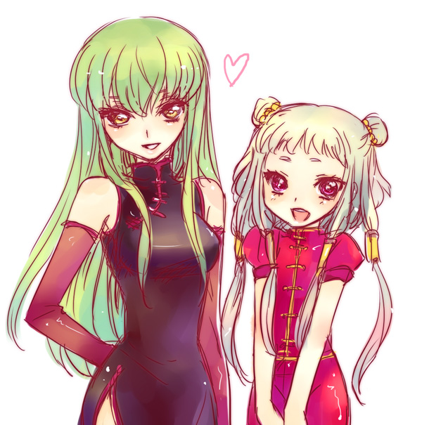 c.c. and tianzi (code geass) drawn by mizunomoto