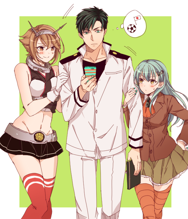 admiral, suzuya, mutsu, and admiral shinonome harutora (kantai collection) drawn by nagomi_(mokatitk)