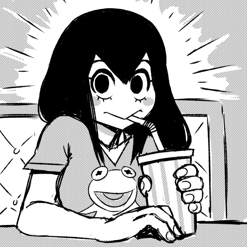 asui tsuyu and kermit the frog (boku no hero academia and 1 more) drawn by akairiot