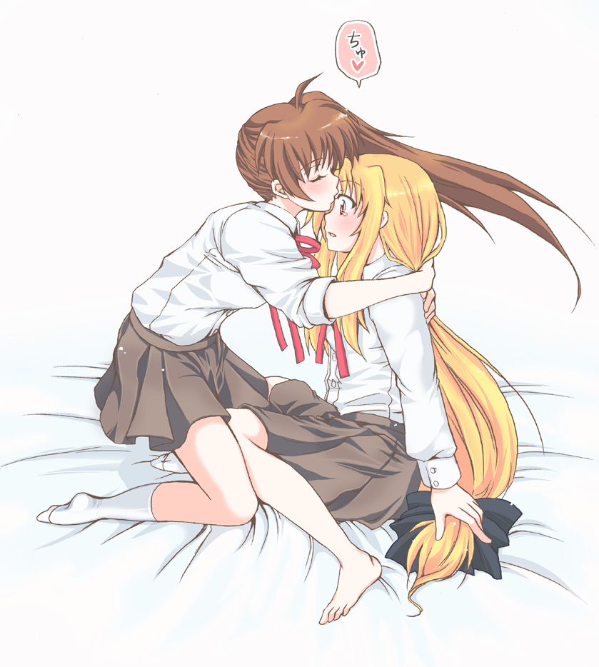 fate testarossa and takamachi nanoha (lyrical nanoha and 2 more) drawn by mekimeki