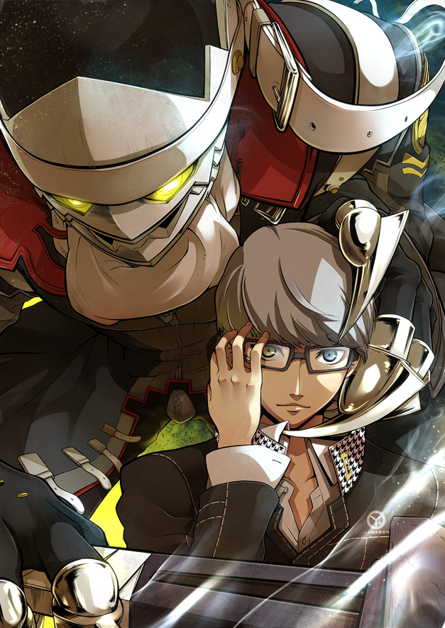 narukami yu and izanagi (persona and 1 more) drawn by vknave