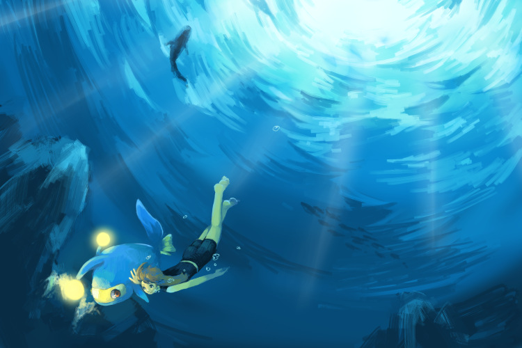 may and lanturn (pokemon and 1 more) drawn by yo_mo