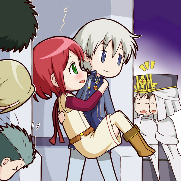 shirayuki, zen wistalia, obi, kiki seiran, and mitsuhide lowen (akagami no shirayukihime) drawn by minagi_(gogogo)