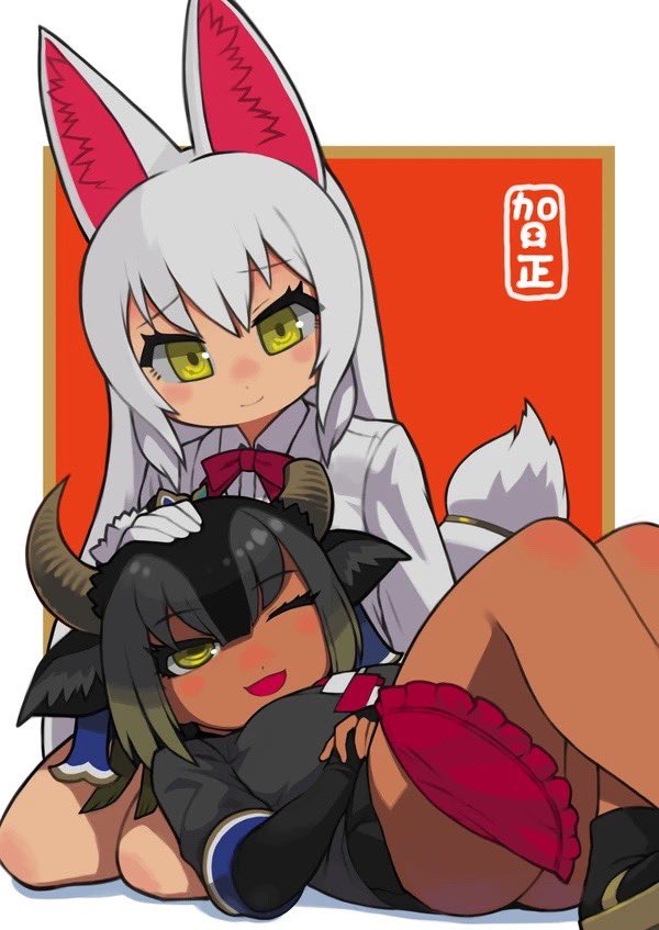 oinari-sama and goshingyu-sama (kemono friends and 1 more) drawn by rinx