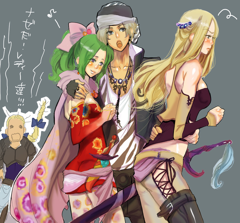 terra branford, celes chere, locke cole, and edgar roni figaro (final fantasy and 1 more) drawn by masakikazuyoshi